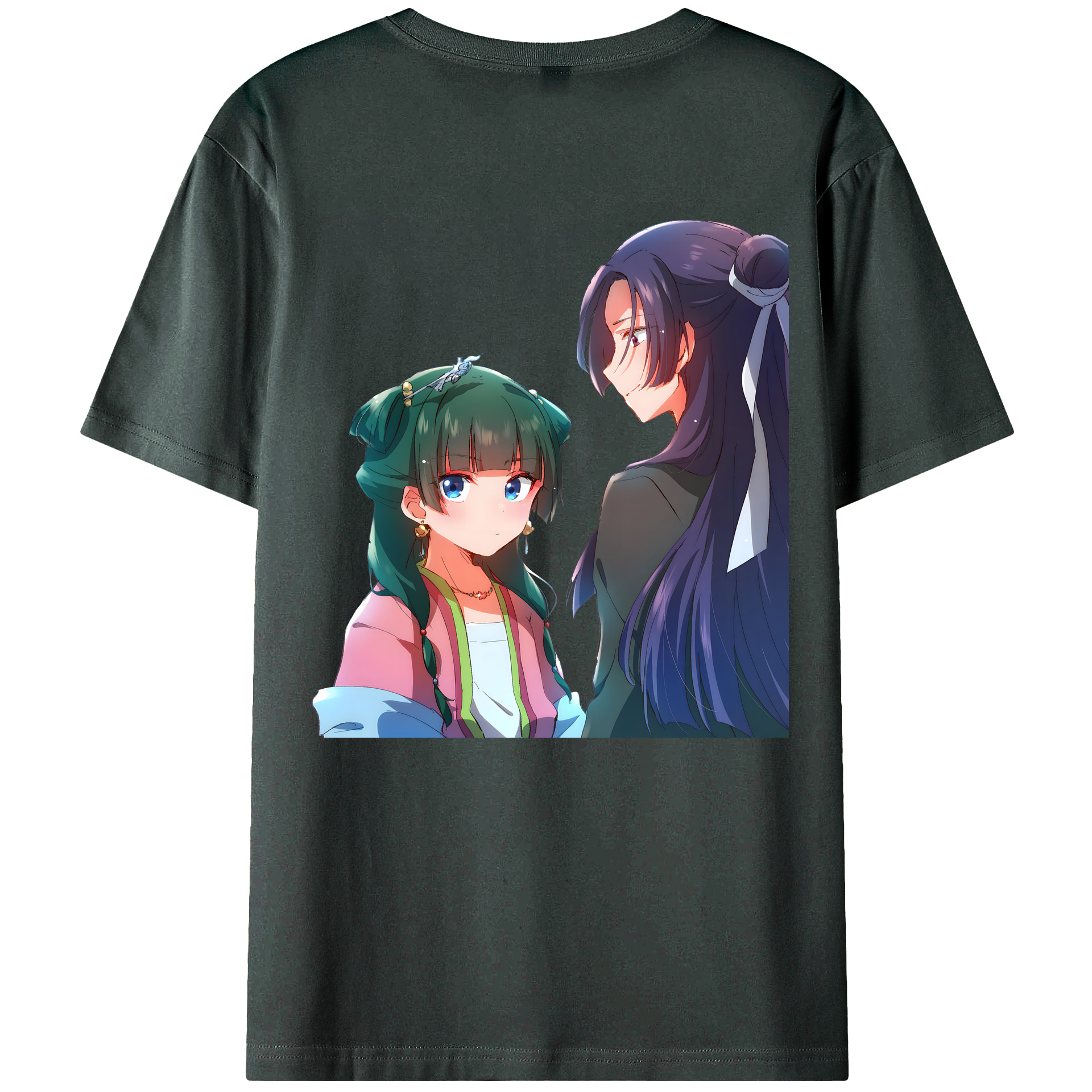 （画像用） 薬屋のひとりごと The Apothecary Diaries 綿100％ メンズ半袖Tシャツ（バックプリント） 通気性